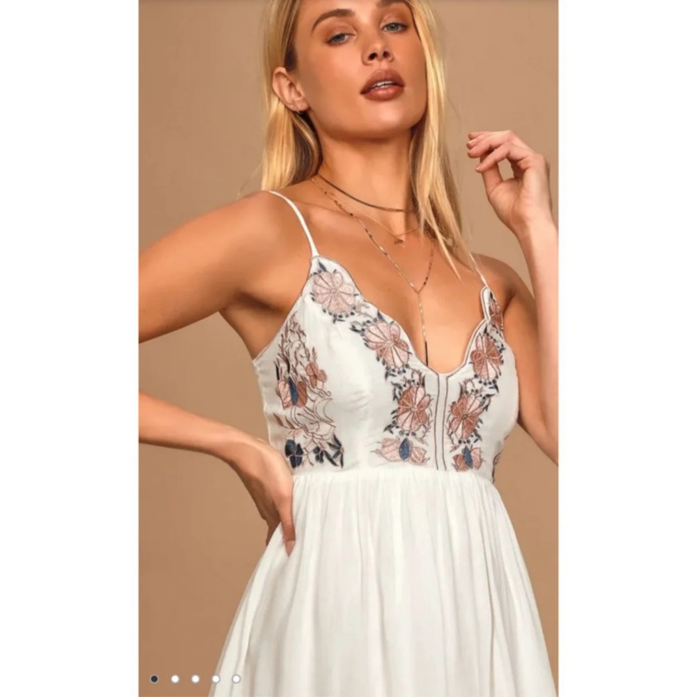Lulus White Floral Embroidered Mini Dress - Picture 3 of 11